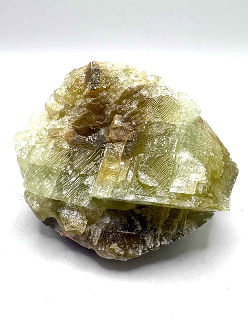 Raw Green Calcite Crystal Specimen